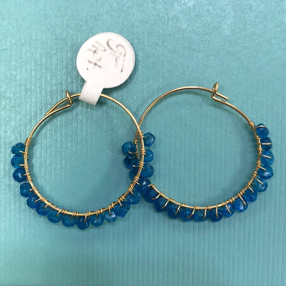 Gold Beaded Hoops